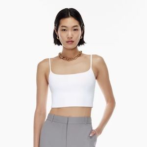 Aritzia Babaton Contour Spaghetti Strap Tank in white
